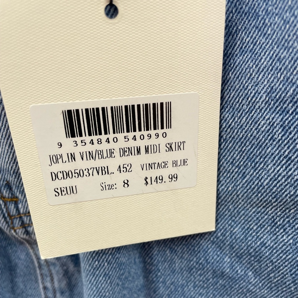 DISSH Joplin Blue Denim Skirt Size 4 - Picture 14 of 15